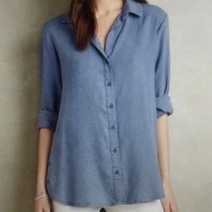 Anthropologie Cloth & Stone Side Button Blue Tunic